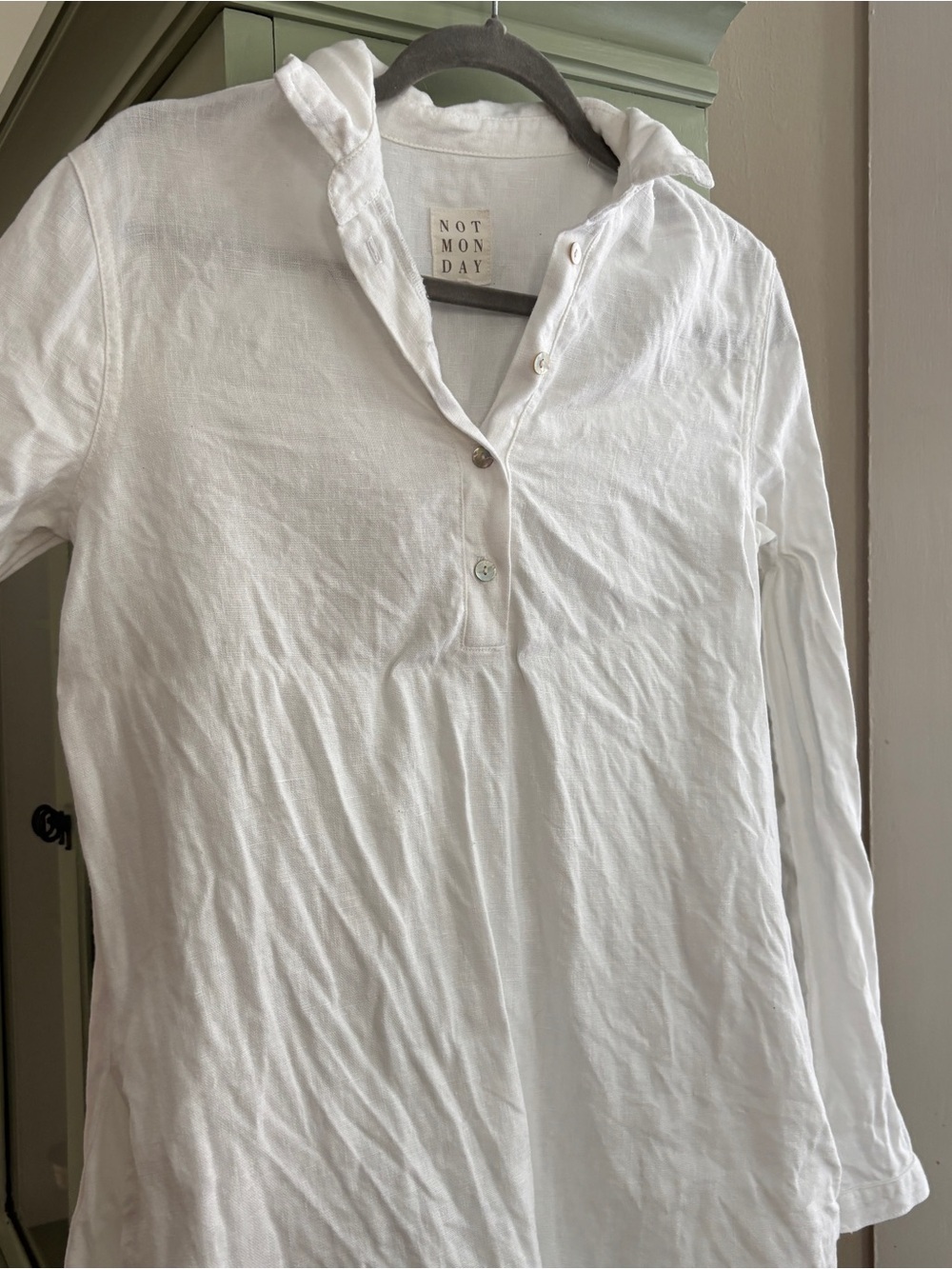 Not Monday White Linen Dress - Picture 4 of 7